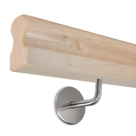 Picture: Handrail set maple omega 45x80mm with holders for screwing in, holder 2