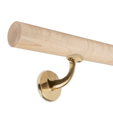 Picture: Handrail set maple with brass holders