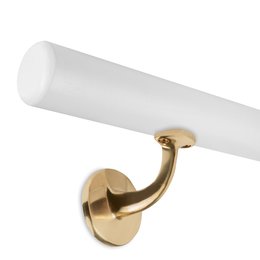 Picture: Handrail set white with brass holders