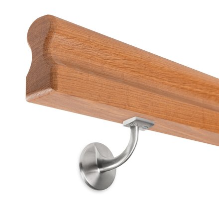 Picture: Handrail set oak omega 45x80mm with holders with hanger bolt