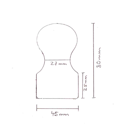 Picture: Handrail Beech Omega 45x80mm, rounded ends