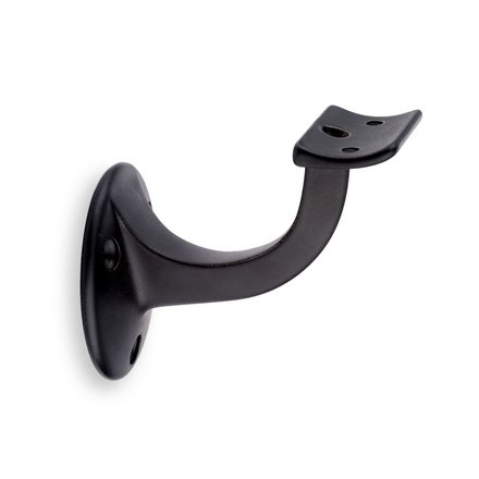 Picture: Handrail holder black matt round support with screw hole