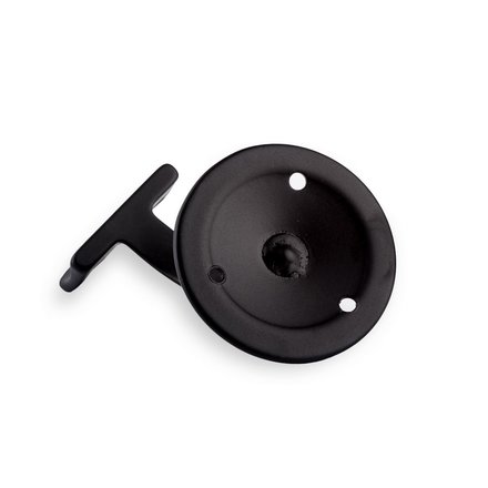 Picture: Handrail holder black matt round support with screw hole (horizontal)