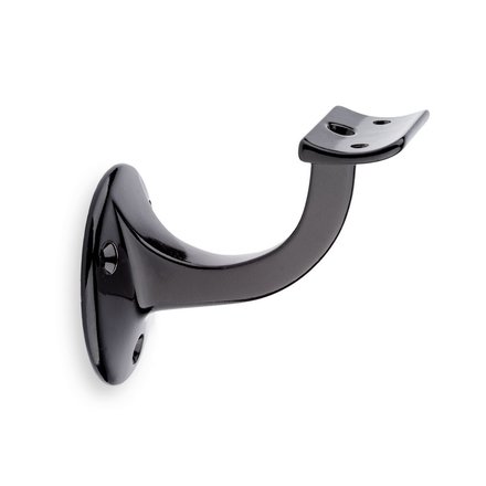 Picture: Handrail holder black glossy round pad with screw hole