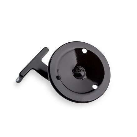 Handrail bracket black round support with screw holes