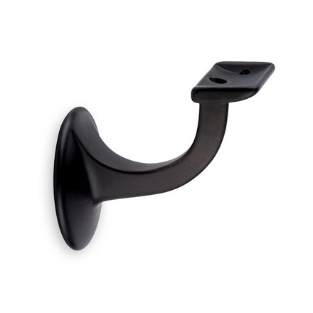 Bild: Handlaufhalter schwarz gerade Auflage mit Stockschraube matt