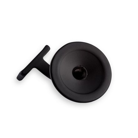 Bild: Handlaufhalter schwarz gerade Auflage mit Stockschraube matt (liegend)