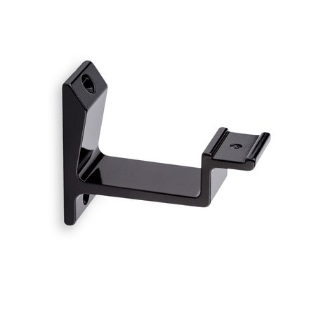 Picture: Handrail holder black glossy straight support flat