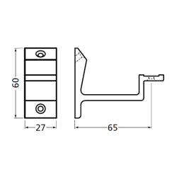 Handrail bracket black straight support flat