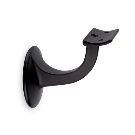 Bild: Handlaufhalter schwarz runde Auflage mit Stockschraube matt