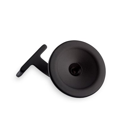 Bild: Handlaufhalter schwarz runde Auflage mit Stockschraube matt (liegend)
