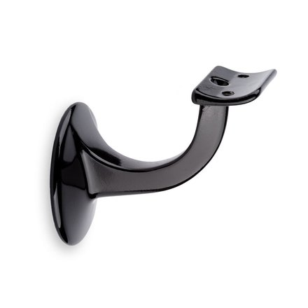 Picture: Handrail holder black glossy round support with hanger bolt