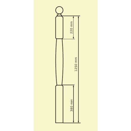 Railing post wood/stainless steel
