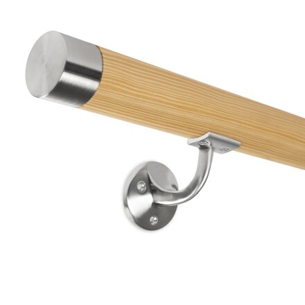 Handrail Beech  45 incl. end caps straight + brackets