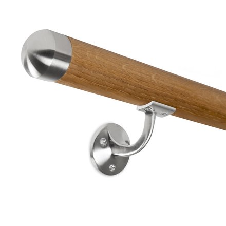 Handrail Oak Ø 45 incl. end caps straight + brackets