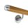 Picture: Handrail set oak with stainless steel end cap round and holder 2