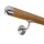 Picture: Handrail set oak with stainless steel end cap round and holder with hanger bolt